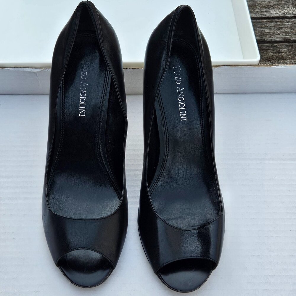 Vintage Enzo Angiolini MerryAnn Peep Toe Pumps